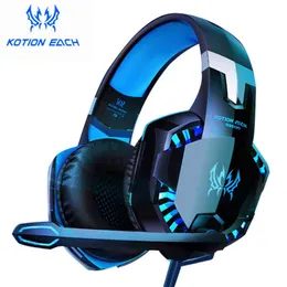 Headsets KOTION EACH Gaming-Kopfhörer, tiefe Bässe, Stereo-Headset, kabelgebunden, Hintergrundbeleuchtung, mit Mikrofon für Gamer, PC, Laptop, PS4, T220916