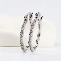 Charm 925 Sterling Sier Orecchini con zirconi intarsiati a cerchio grande per donna S925 Orecchini da donna modello lucido 17Mm-40Mm 5 Misura 538 Drop Delive Dh5N4