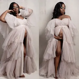 Tulle Bridal Puffy Maternity Prom Dress Robes Custom Made Women Long Dresses Photo Shoot Beach Birthday Party Gown es