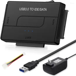 Cabos de computador SATA/IDE para USB 3.0 Conversor de disco rígido para 2,5 "/3.5" SATA/IDE/SSD Discos com fonte de alimentação 12V 2A