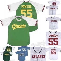 GLNC202 55 Kenny Powers para o leste e descendo Myrtle Beach Mermen mexicano Charros Atlanta Jersey de beisebol