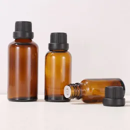 Wholesale Cosmetic Essential Oil Packaging Dropper Bottles 5ml 10ml 15ml 20ml 30ml 50ml 100ml with Plastic Plug And Black Tamper Lid