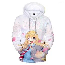 Bluzy męskie wamni twoje kłamstwo w kwietniu z kapturem anime pullover długie rękawowe bluza 3D z kapturem unisex styl mody streetwear