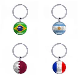 Fotbollsnyckelringar Soccer Key Rings Country Flags Sport Fans Souvenir bil Key Holder Bag Accessories Keyrings 32 lag Partihandel