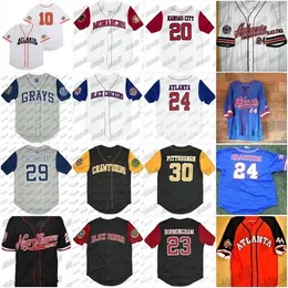 Glamitness Black Crackers Negro League 버튼 다운 Big Boy Homestead Retro Baseball Jersey Baseball Stadium 고품질 자수