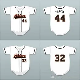 GlaC202 44 Rhinos Garcia White 32 Raffy Benitez Rhinos Maglia da baseball Key Peele Slap Ass Spedizione Maglie da baseball Mix Ordine Spedizione