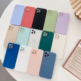 Färgglada godisfärger mjuka TPU -fodral för iPhone 15 14 plus 13 12 11 Pro X Xs XR Max 8 7 Plus telefonfodral vanlig bakåt