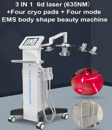Uso cl￭nica Uso 6D LIPO Laser Pads Lipolaser Perda de peso Slimming Cryo Lipo gordura congelante Cryolip￳lise Molda￧￣o do corpo EMS apertando o instrumento de remo￧￣o de celulite