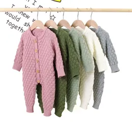 Rompers Citgeett Winter Emise Baby Baby Chłopiec ciepłe ubrania Knitte Sweater Romper Auumn Wool wełna ogólna strój 220919