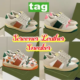 Screener Leather Casual Shoes jewelry embellished Blue Purple white red beige ebony green obsidian grey strawberry printed men women Classic Vintage Sneakers