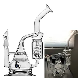 Heady BIO Beaker Bong Handmade Sprial Narghilè Fliter Perc Glass Bubbler Coil Honeycomb Percolator Recycler Water Pipes Oil Rigs per fumare con 14mm Joint