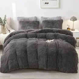 Bedding sets Fluffy Comforter Cover Bed Set Faux Fur Fuzzy Duvet Luxury Ultra Soft Plush Shaggy 3 Pieces 220919