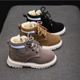 BOTAS CRIANÇAS SAPATOS CASUAIS Autumn Winter Boys Fashion Leather Soft Antislip Girls 21-30 Sport Running 220919