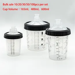 Spray Guns 10/20/30/50pcs Bulk Sale Paint Tank Mixing Cup 165/400/600ml Disposable Measuring Type H/O Quick 220919
