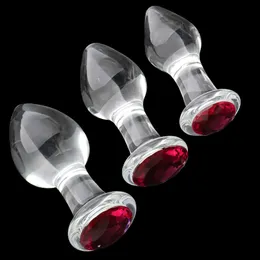 Itens de Beleza Plugue Anal Não Metálico de Cristal BDSM Sem Vibrador Dilatação Saindo Produtos Atraentes Brinquedos Sensuais para Mulheres