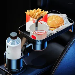 Drink Holder Slip-proof Car Cup With Eating Tray Multifunctional Dual Houder Rotating Water Expander Racks