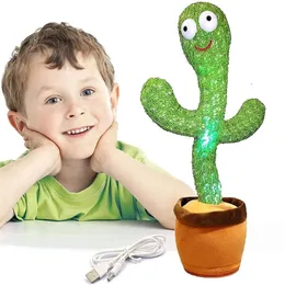 Halloween Toys Dancing Cactus 120 Song Högtalare Talking USB Battery Voice Repeat Plush Cactu Dancer Toy Talk Plushie Fyle for Kids Gift 220919