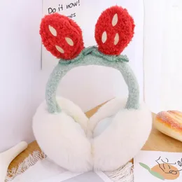 Beradas desenho animado Os abordos de ouvidos de outono de inverno ao ar livre artefato que quente à prova de vento Proteção de orelha fofa Capa dobrável PLUSH Ladi B9a5