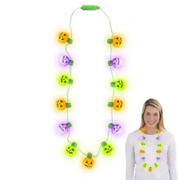 Juldekorationer l Lightup Jackolantern Necklace med Mtimode blinkande lysdioder Halloween Party Favors -tillbehör för DHSeller2010 AMRVN