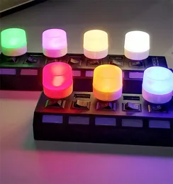 7 färger Mini LED-lampan USB-prylar Creative Interior Car Atmosphere Bulb Car-Styling Auto Ambient Decorative Lamp Portable Plug för dator inomhusrum Power Bank