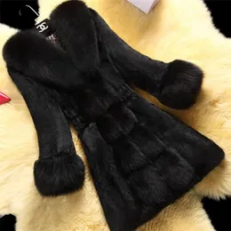 Women's Fur Faux Windbreaker women plush coats winter warm clothing fashion faux fur V Neck Long Sleeve s 220916