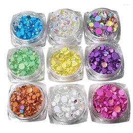 Nail Art Decorations Candy Colors Mixed Size Mermaid Glass Crystal Beads AB 3D Rhinestones DIY Flatback NON Fix Pixie