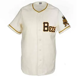 GLAA3740 Salt Lake Bees 1959 Domowa koszulka w 100% zszyty haft vintage koszulki baseballowe