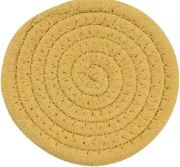 Mats por atacado Pads elegantes montanhas de bebida com tecido tran￧ado de 4,3 polegadas Super absorventes de algod￣o resistente ao calor