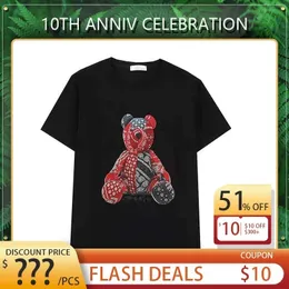 M-5XL Camisetas masculinas de grife camisetas femininas fashion V4 com impressão de urso