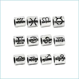 Metals Zinc Alloy Metals Mixed Zodiac Spacer Beads Fit Charm Bracelet Jewelry Making Findings Bead Diy Wholesale 60Pcs C3 Drop Deliver Dhzep