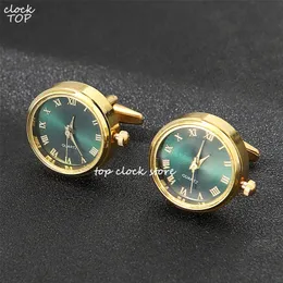 Cuff Links Functional Watch links Male manchetknopen horloge Business Man Shirt Suit Pointer Clock Gold Men Anniversary Gift 220916