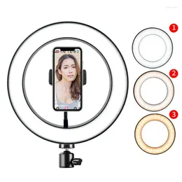 Tischlampen LED-Ringlicht-Fülllampe USB-betriebenes Selfie-Kit Dimmbar Dia. 26CM F/Make-up-Kamera Po Studio Telefon Youtube Live-Stream-Video
