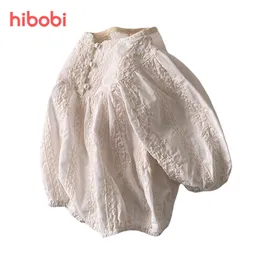 Hibobi Dantel Prenses Toddler Romper Sonbahar Retro Doğum Bebek Kız Giysileri Pamuk Bahar Katı Çiçek Bebek Kıyafetleri 220919