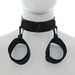 Itens de beleza Algemas sensuais com colarinho no pescoço Pulso BDSM Bondage Gear Restrições eróticas Jogos para adultos Brinquedos Algemas de mão Cinto para casal