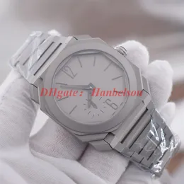 High Quality mens watches 102713 Titanium case Grey dial Sapphire surface Automatic movement Gents reloj de lujo Mechanical Wristw255R