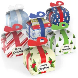 Juldekorationer 24pc lådor för gåvor tröja godisväskor liten tårta eller godislaminerad tjock vit kartong med vi bdebag am7xn