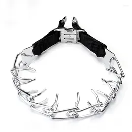 Dog Collars Pit Bull German Shepherd Training Metal Gear Prong Collar With Quick Release Snap Buckle Plated Pet