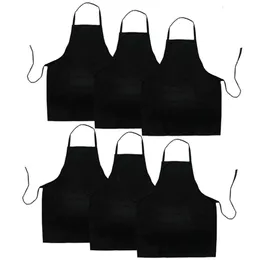Aventais 6 Pacote cozinha preta com 2 bolsos Anti-Dirty Adequado para Churrasco Promoção de Restaurante de cozimento de cozinha 220919