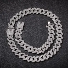 20mm cubana link chains colar moda hiphop jóias 3 fileiras strass cz zircão gelado para fora colares para homem gota 258q
