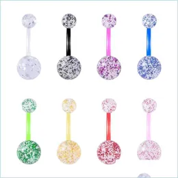 Navel Bell Button Rings Acrylic Navel Bar Ring Flexible Belly Button Rings Piercing Colorf Ombligo Stud Sexy For Women Body Jewelry Dhwji