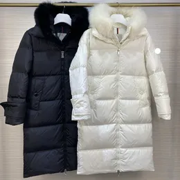 piumini da donna firmati distintivi ricamati cappotto invernale lungo collo in pelliccia di volpe cappotti invernali da donna