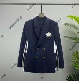 2022 デザイナーメンズスーツブレザー高級洋風の服古典的なレタープリントコート男性協力コートスリムフィットカジュアルジオメトリパッチワークドレススーツ