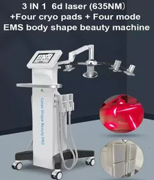 Salon use 6D Lipolaser Fat Reduction Body Slimming 635 nm diode laser Cryo Therapy Freezing Body Shape Cryolipolysis Machine
