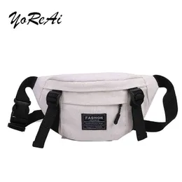Women Canvas Street Phone Money Bag Exction Belt Belt Men White INS Fashion Bum Hip Lady Black Counter J220705
