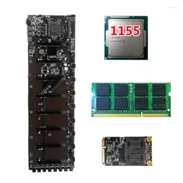Płyty główne -B75 BTC Wydobycie płyta główna 8 PCI -E Graphics Glot 65 mm LGA1155 DDR3 RAM SATA3.0 z zestawem G1610 CPU 4G 120G SSD