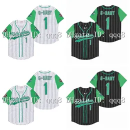 Glamovie Hardball＃1 Jarius G-Baby Evans White Dewayne Warren Stitched Kekambas Film Black White Baseball Jerseys Size S-XXXL