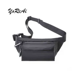 Yorai Solid Bags Belt Bags Business Waist Packs Anti Theft Portable Men Male Bag With Earphone Hole Belt Crossbody Pouch J220705