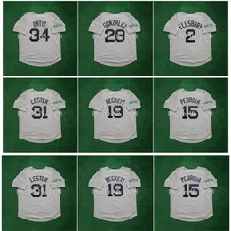 GLA2012 빈티지 야구 저지 David Ortiz Adrian Gonzalez 100 주년 기념 Dustin Pedroia Jacoby Ellsbury Jon Lester Josh Beckett Retro