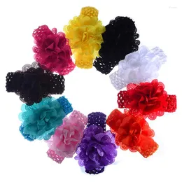 Accessori per capelli Neonate Bellissima fascia Fasce per fiori in chiffon Fascia carina Nata per bambino Turbante Avvolgere la testa per bambini