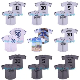 Glabenny 'The Jet' Rodriguez 30 5 Michael 'Soquints' Palledorous 11 Alan Yeah-Yeah McClennanthe Sandlot Movie Jersey White Gray Baseball Jerseys